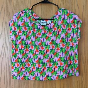 Bouffants and Broken Hearts Flamingo Crop Top
